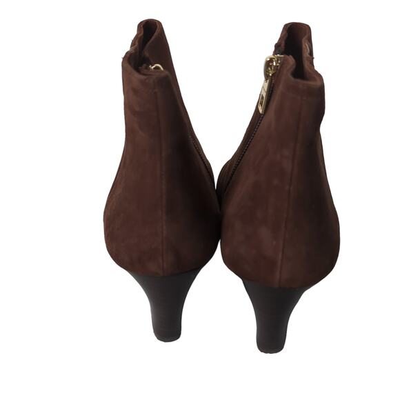 Coach Womens Side Zip Ankle Booties Brown Suede Leather Maya Wedge Mahogany 8B - Picture 8 of 10